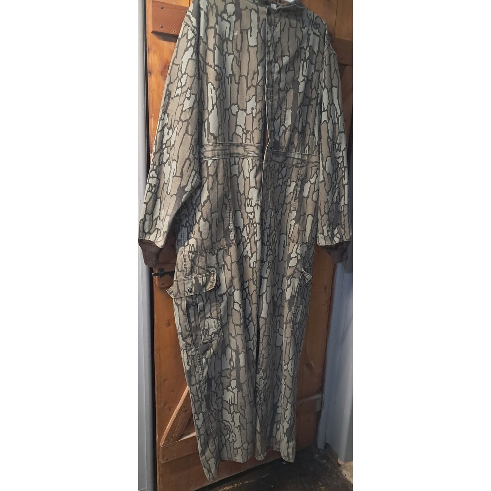 Vintage 1986 ReBark Camo Coveralls XL Hunting Jumpsuit Camouflage USA Made